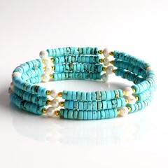 Bracelet en acier et Magnésite bleue (Riya)