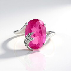 Anello in argento con Quarzo Color Rosa