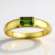 Anillo en oro con Turmalina verde (CUSTODANA)