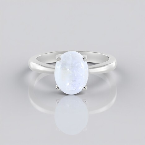 Anello in argento con Pietra di Luna Arcobaleno