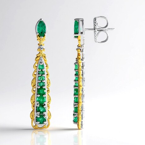 Orecchini in argento con Smeraldo Zambia (Gems en Vogue)