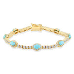Zilveren armband met turkooisstenen