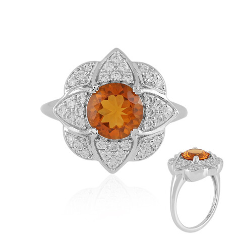 Madeira-Citrin-Silberring