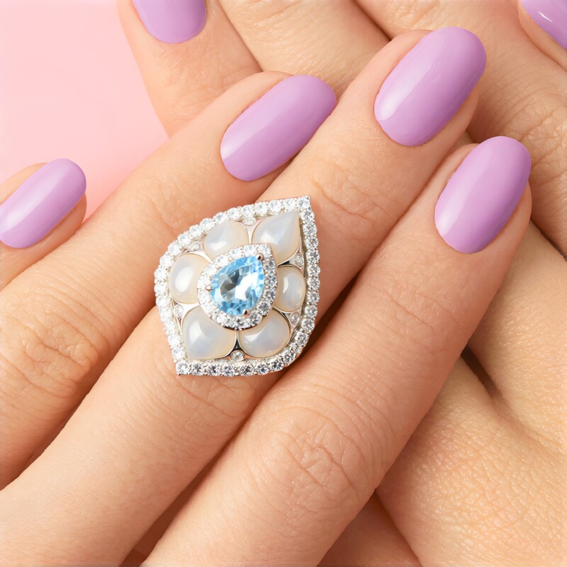 Anillo en oro con Aguamarina de Brasill AAA (CIRARI)