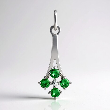 Ciondolo in argento con Tsavorite AAA del Kenia