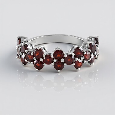 Mozambique Garnet Silver Ring