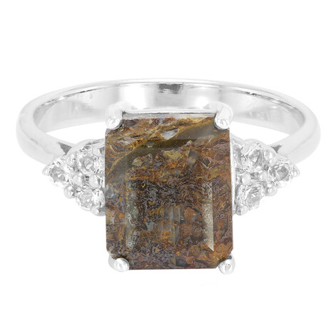 Zilveren ring met een dinosaurus kwarts