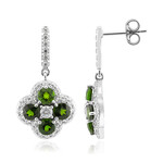 Zilveren oorbellen met Russische diopsiedstenen