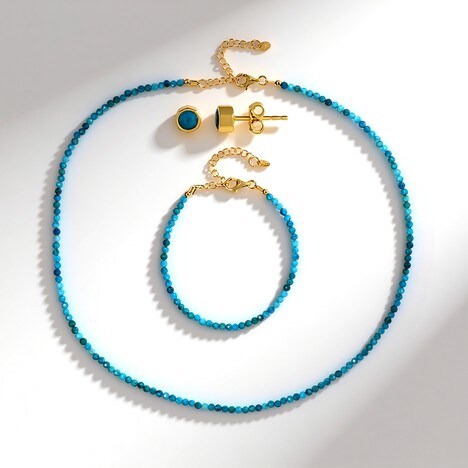 Parure in argento con Apatite Blu Neon