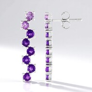 Pendientes en plata con Amatista de Zambia