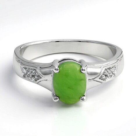 Bague en argent et Chrysoprase impériale