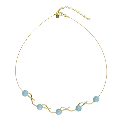 Brasilianischer Aquamarin-Silberhalskette