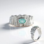 Anello in argento con Smeraldo Color Paraiba (SAELOCANA)
