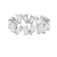 Zilveren ring met witte topaasstenen