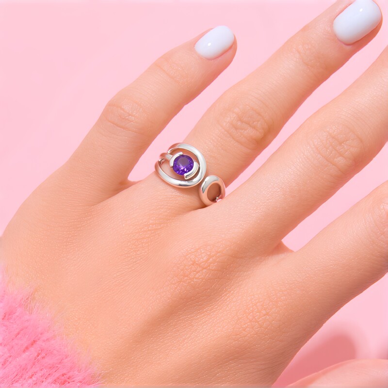 Anillo en plata con Amatista de Siberia (de Melo Essence)
