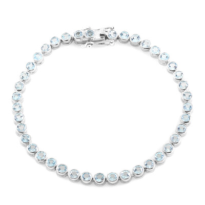 Himmelblauer Topas-Silberarmband