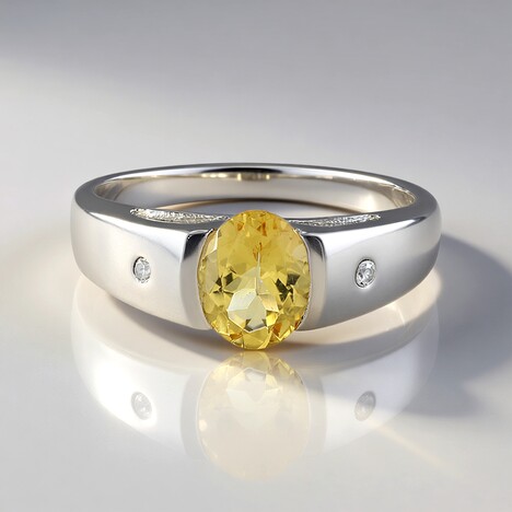 Anello in argento con Berillo Giallo