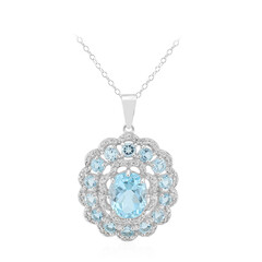 Collana in argento con Topazio Blu Cielo