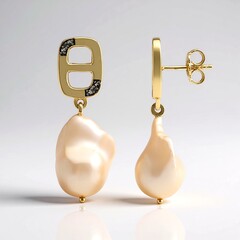 Orecchini in argento con Perla d'Acqua Dolce Arancione (TPC)