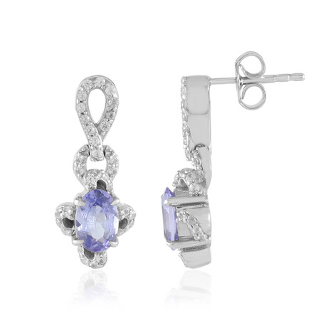 Pendientes en plata con Tanzanita sin calentar