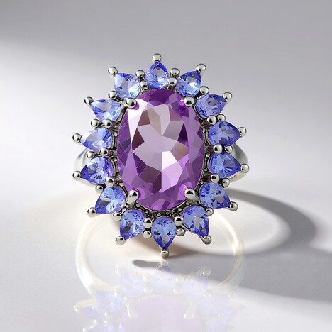 Anello in argento con Ametista Rose de France