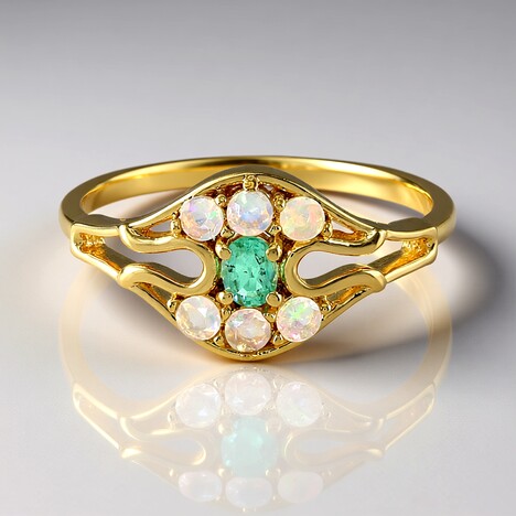 Anello in argento con Smeraldo Russo