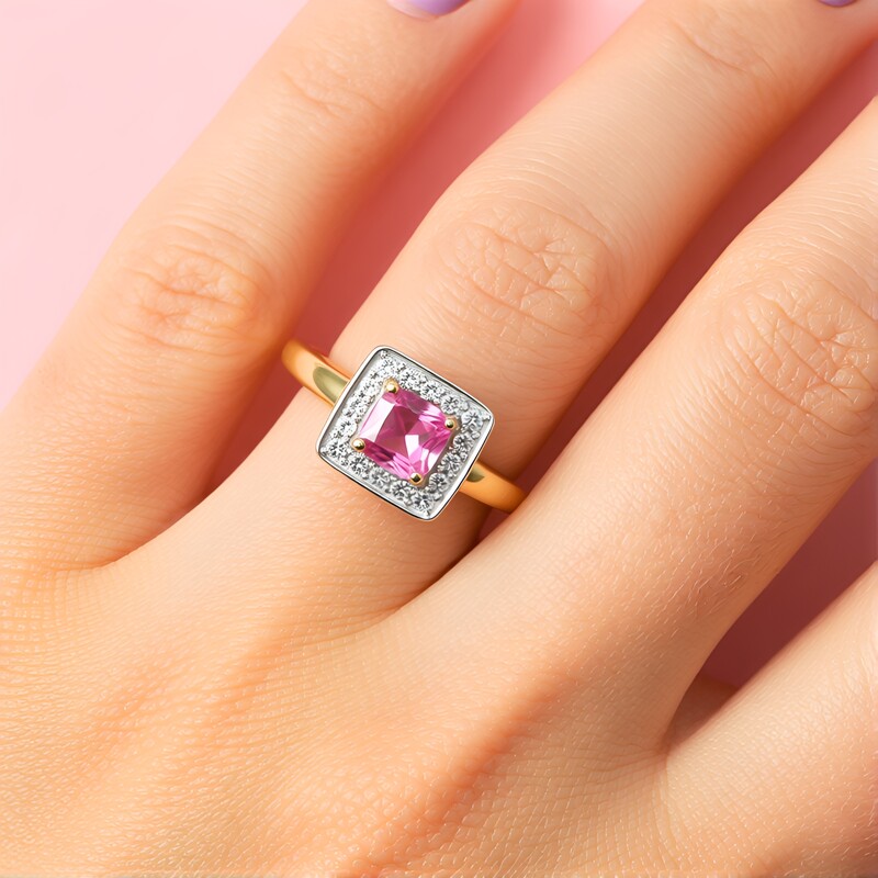 Pinkfarbener Madagaskar-Saphir-Silberring