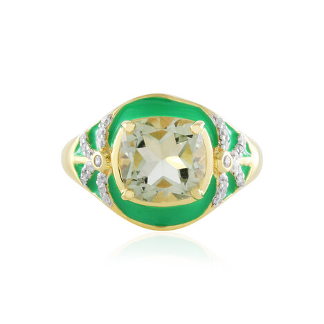 Grüner Amethyst-Silberring