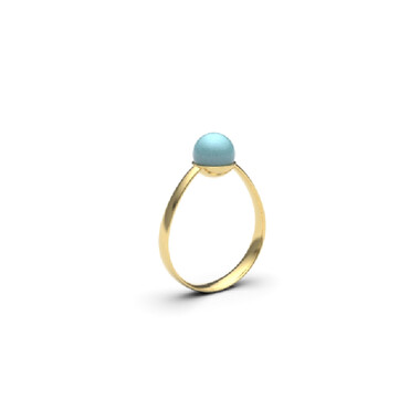 Zilveren ring met een larimar