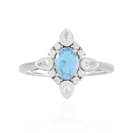 Brasilianischer Aquamarin-Silberring