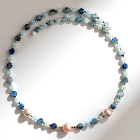 Collana rigida in acciaio con Perla d'Acqua Dolce Pesca (Riya)