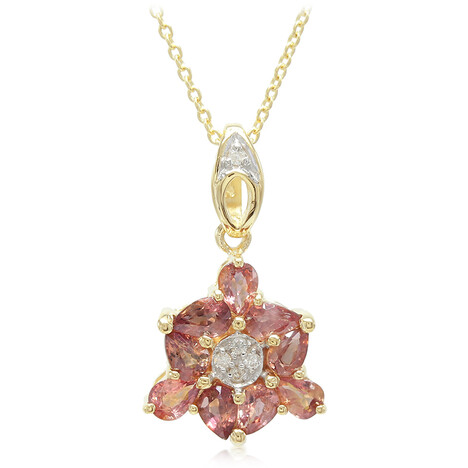 Collar en oro con Zafiro Padparascha no calentado