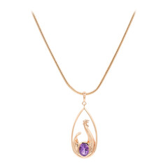 Sibirischer Amethyst-Silberhalskette
