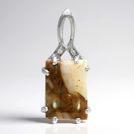 Pendentif en argent et Quartz Dinosaure