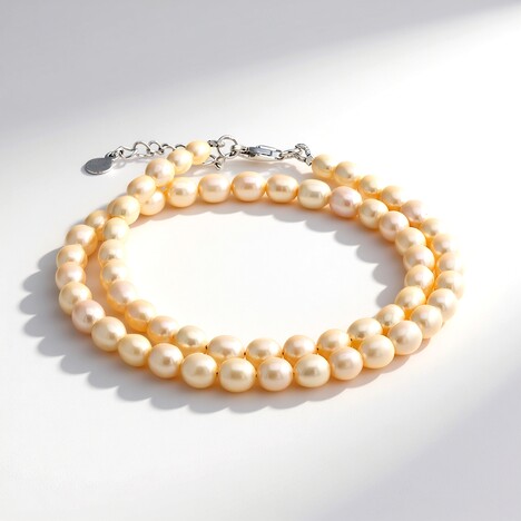Bracciale in argento con Perla d'Acqua Dolce Pesca (TPC)