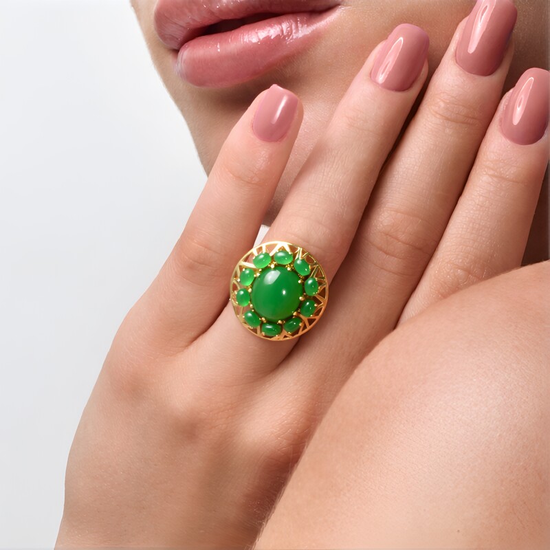 Chrysopras-Silberring (Ornaments by de Melo)