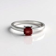 Anello in argento con Granato Mozambico