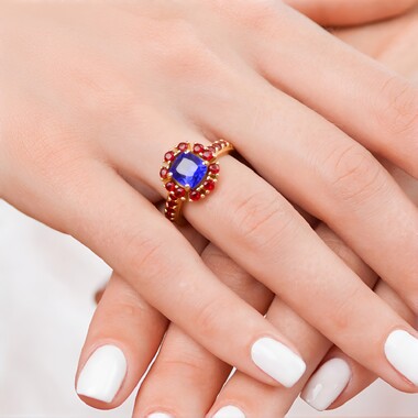 Tansanit-Goldring (Adela Gold)
