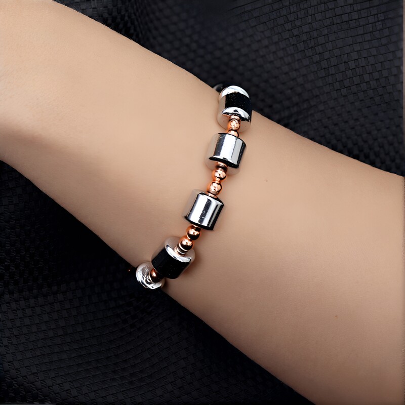 Silberner Hämatit-Armband