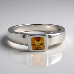 Anello in argento con Citrino Mandarino