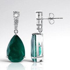 Orecchini in argento con Quarzo Verde Foresta