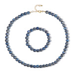 Blauer Mystik-Quarz-Silberset