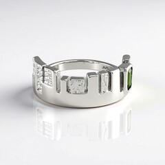Anello in argento con Diopside Russo