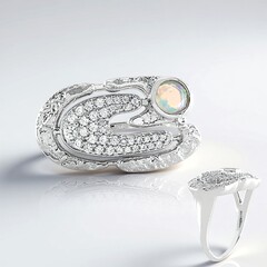 Anello in argento con Opale di Welo (MONOSONO COLLECTION)