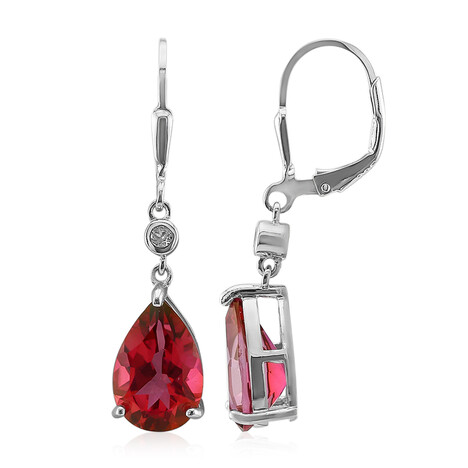 Pinkfarbener Topas-Silberohrringe