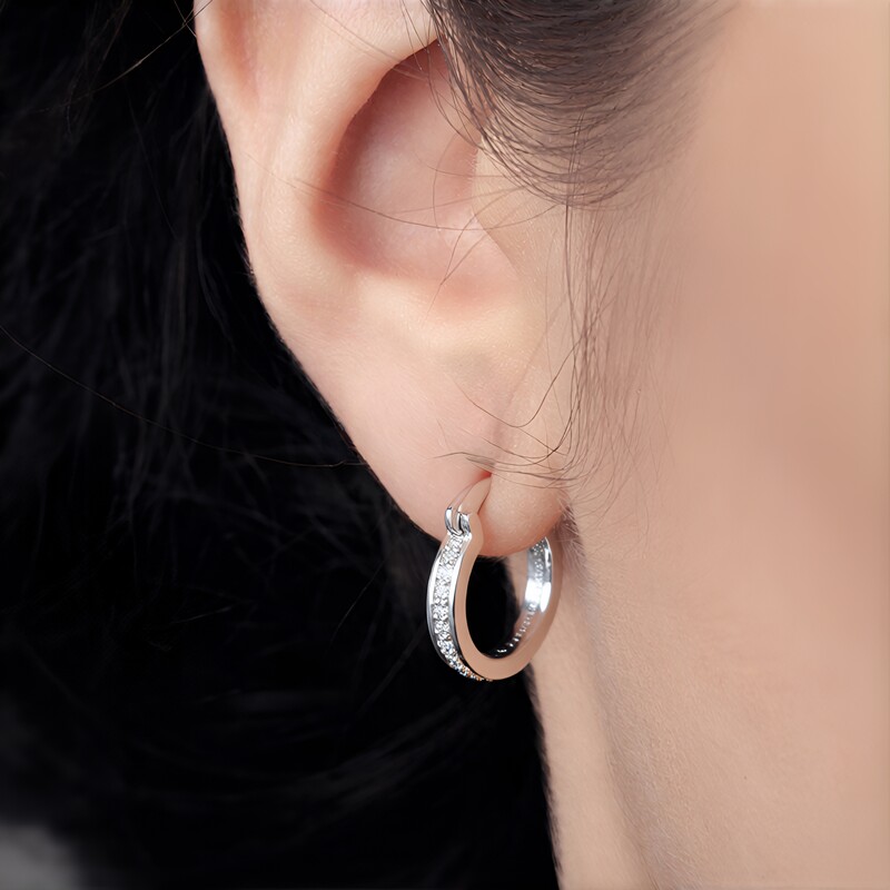 Pendientes en plata con Topacio blanco