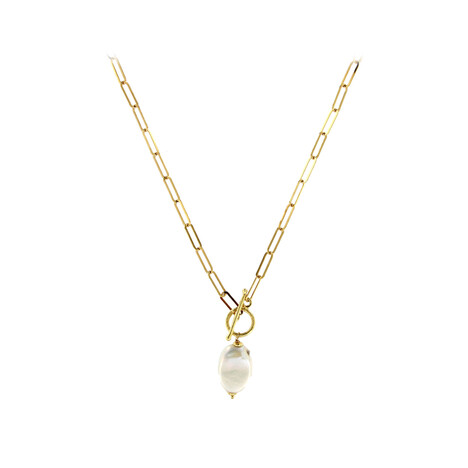 White Freshwater Pearl Silver Necklace (Joias do Paraíso)