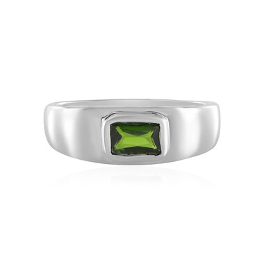 Zilveren ring met een Russische diopsied