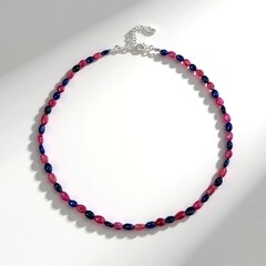 Collana in argento con Zaffiro Rosa del Madagascar