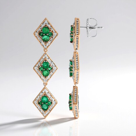Orecchini in argento con Smeraldo Zambia (Gems en Vogue)